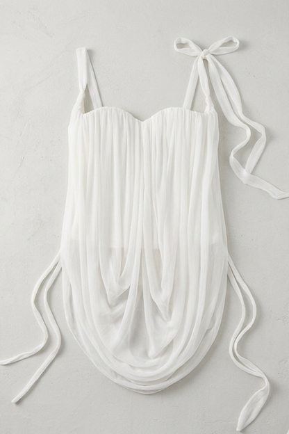 Draped Sweetheart Chiffon Camisole Top