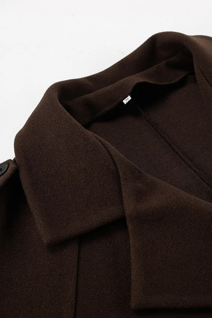 Elegant Double-Breasted Woolen Coat