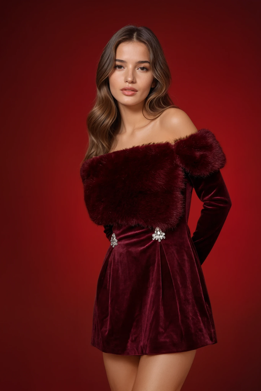 Velvet Rose Mini Dress