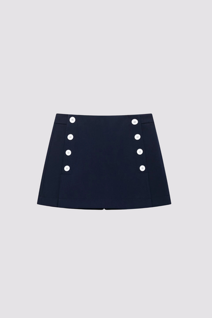 Elegant Solid Polyester Skort