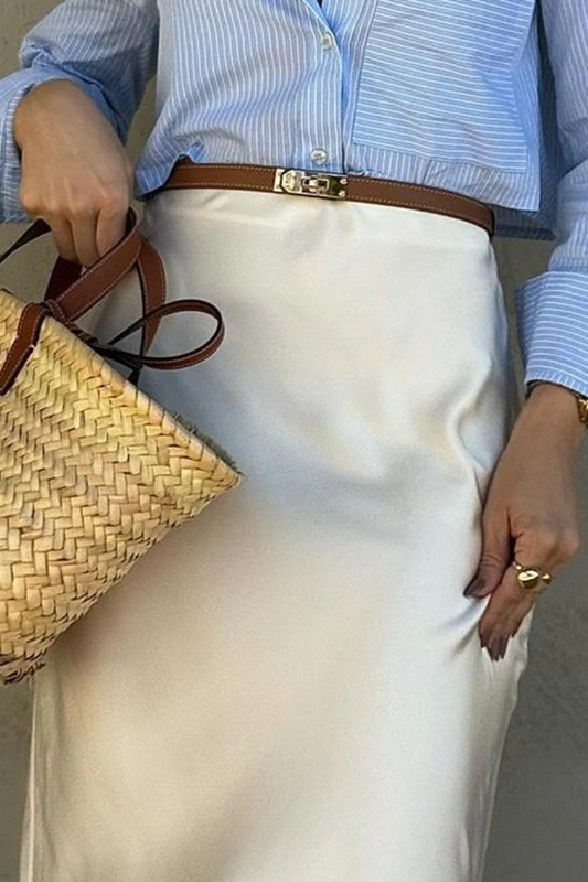 Solid Long Skirt