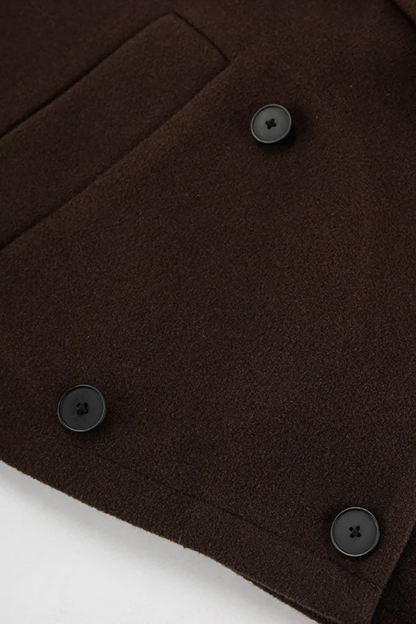 Elegant Double-Breasted Woolen Coat