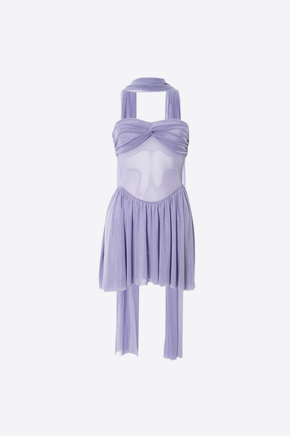 Pleated Tube Dress and Scarf