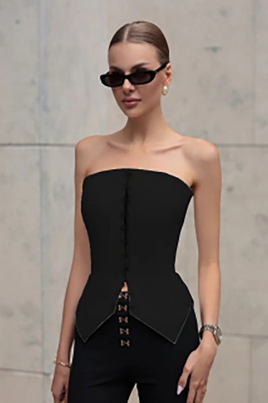 Strapless Hook & Zip Tube Top