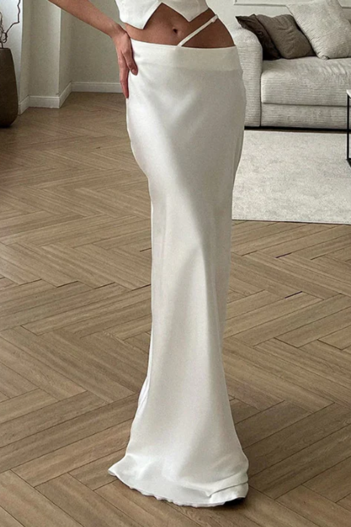 Asymmetric Cutout Maxi Pencil Skirt