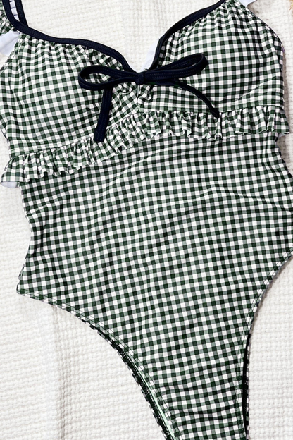 Retro Plaid One-Piece Swimsuit