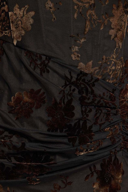 Ruched Corset Burnout Dress