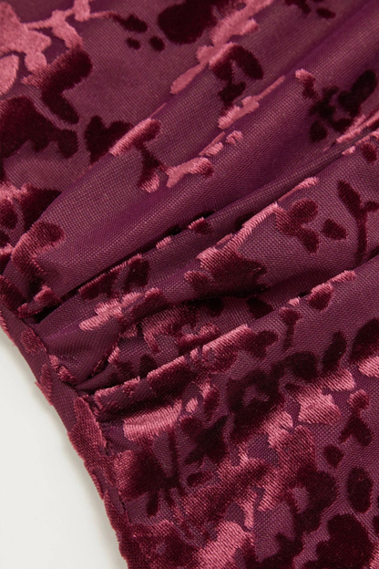 Floral Lace Ruched A-Line Dress