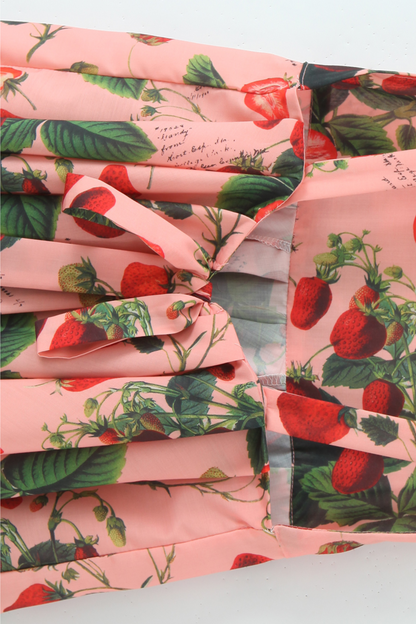 Strawberry Backless Tie Dress