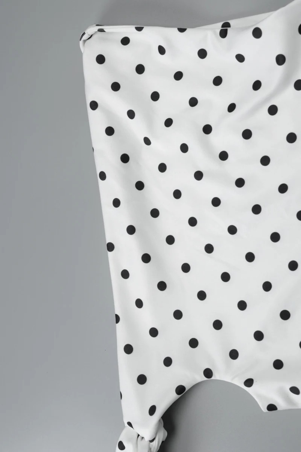 Polka Dot Lace-Up Shoulder Mini Dress