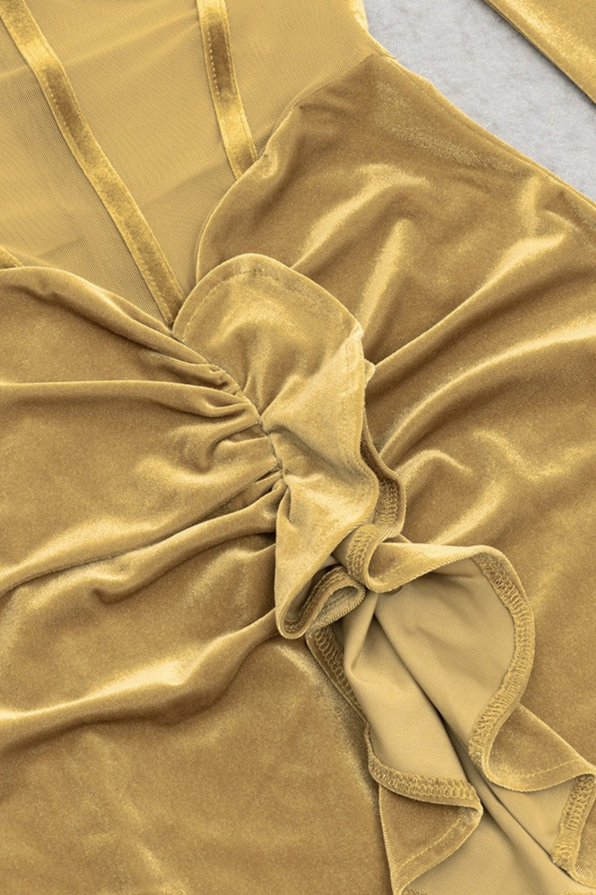 Velvet Off Shoulder Ruffled Dress