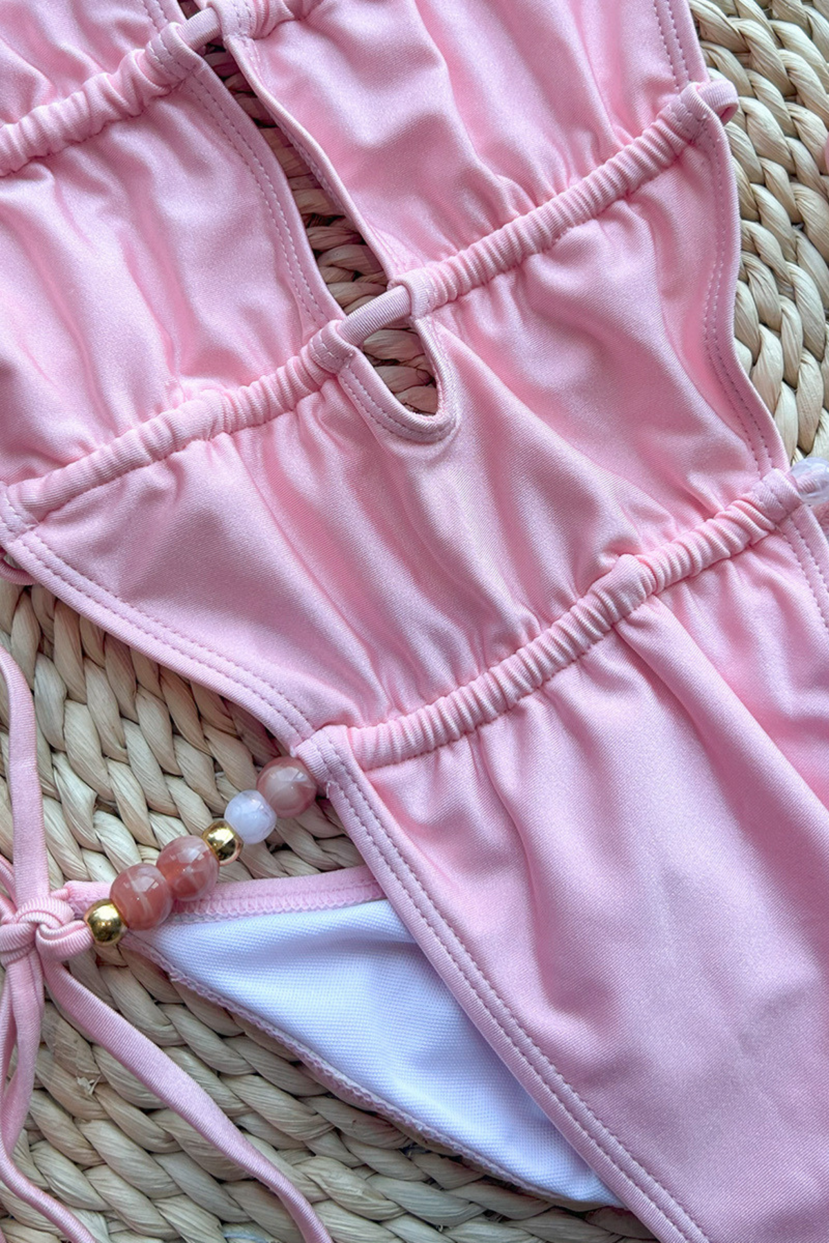 Cut-Out Pink Monokini Swimsuit