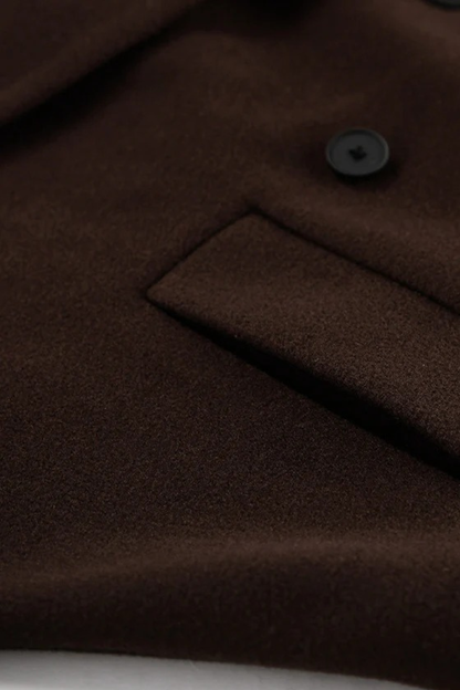 Elegant Double-Breasted Woolen Coat