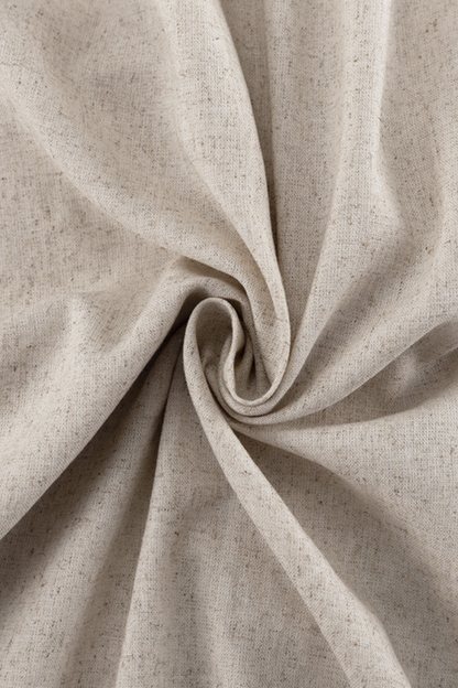 Linen Contrast Ruffle Sleeve Split Dress