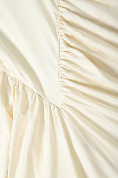 Mock Neck Cutout Backless Ruched Dress
