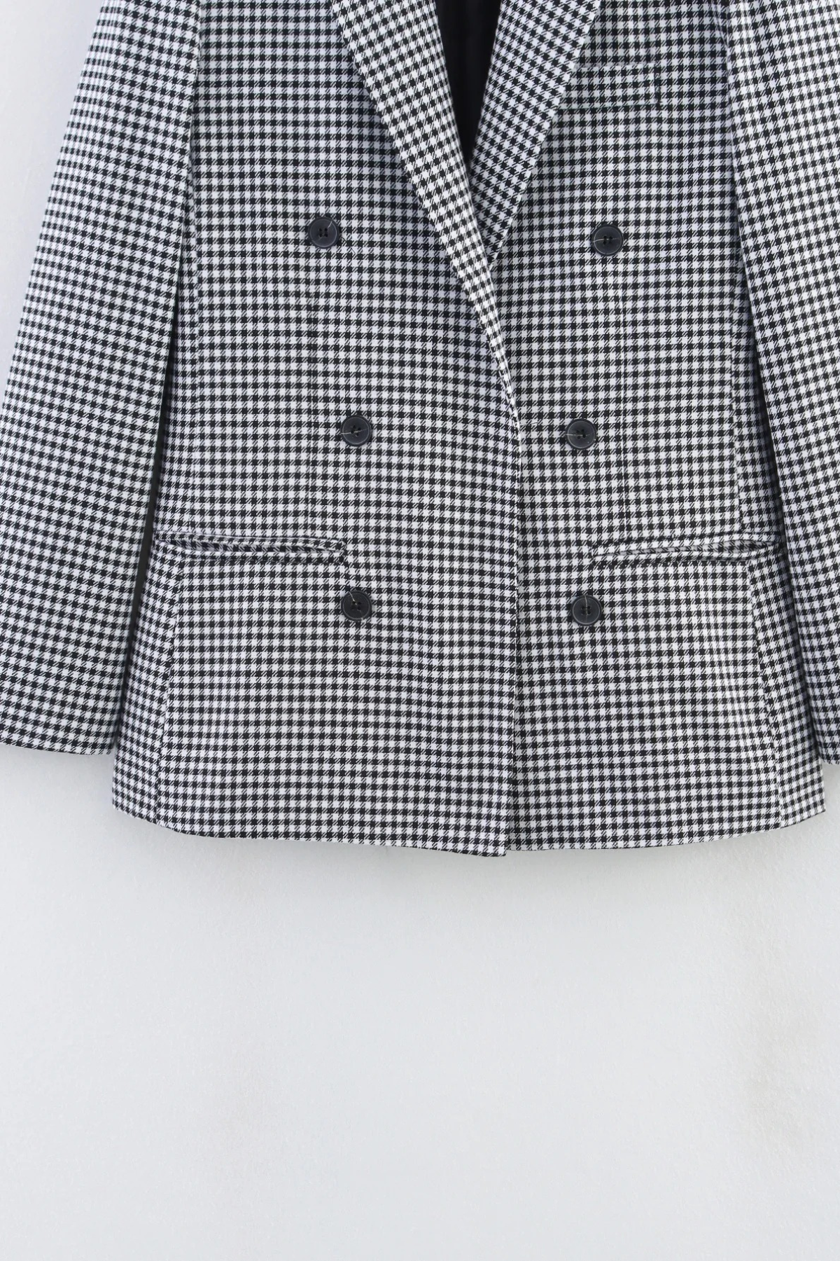 Autumn Plaid Double-Breasted Blazer Coat