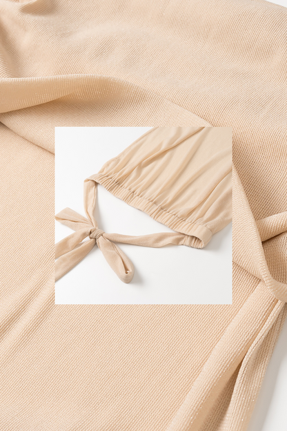 Solid Halter Crop Top & Slit Maxi Skirt Set