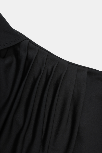 Asymmetric Ruffled Strap Maxi Dress