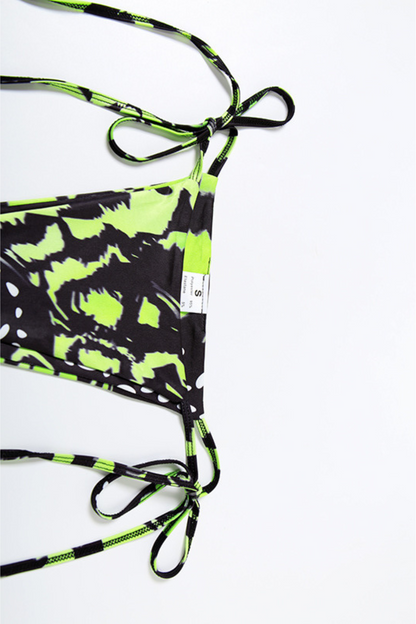 Sexy Printed Three-Piece Swim Set