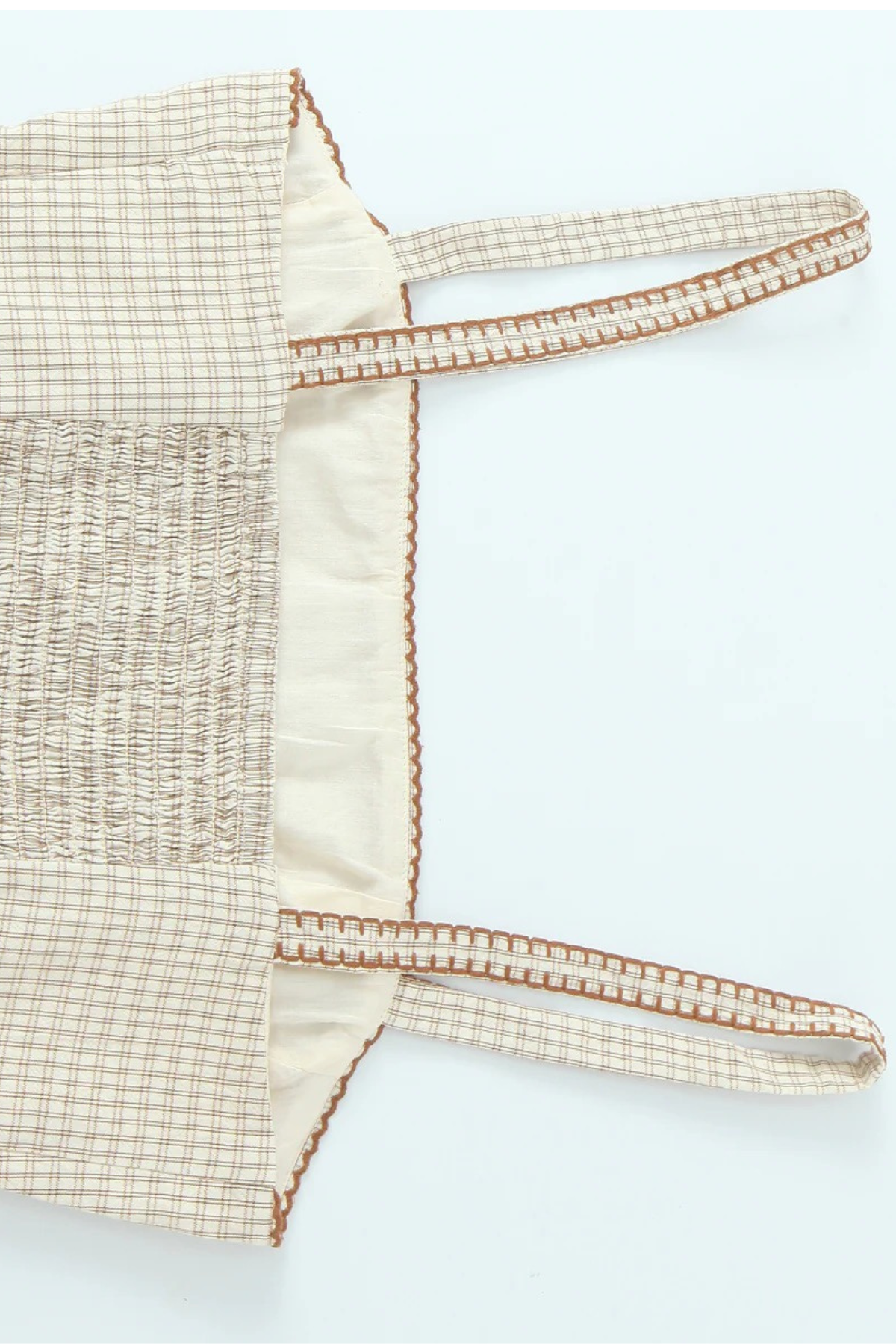 Elegant Gingham Ruffle Embroidery Top