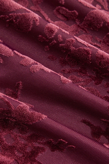 Floral Lace Ruched A-Line Dress