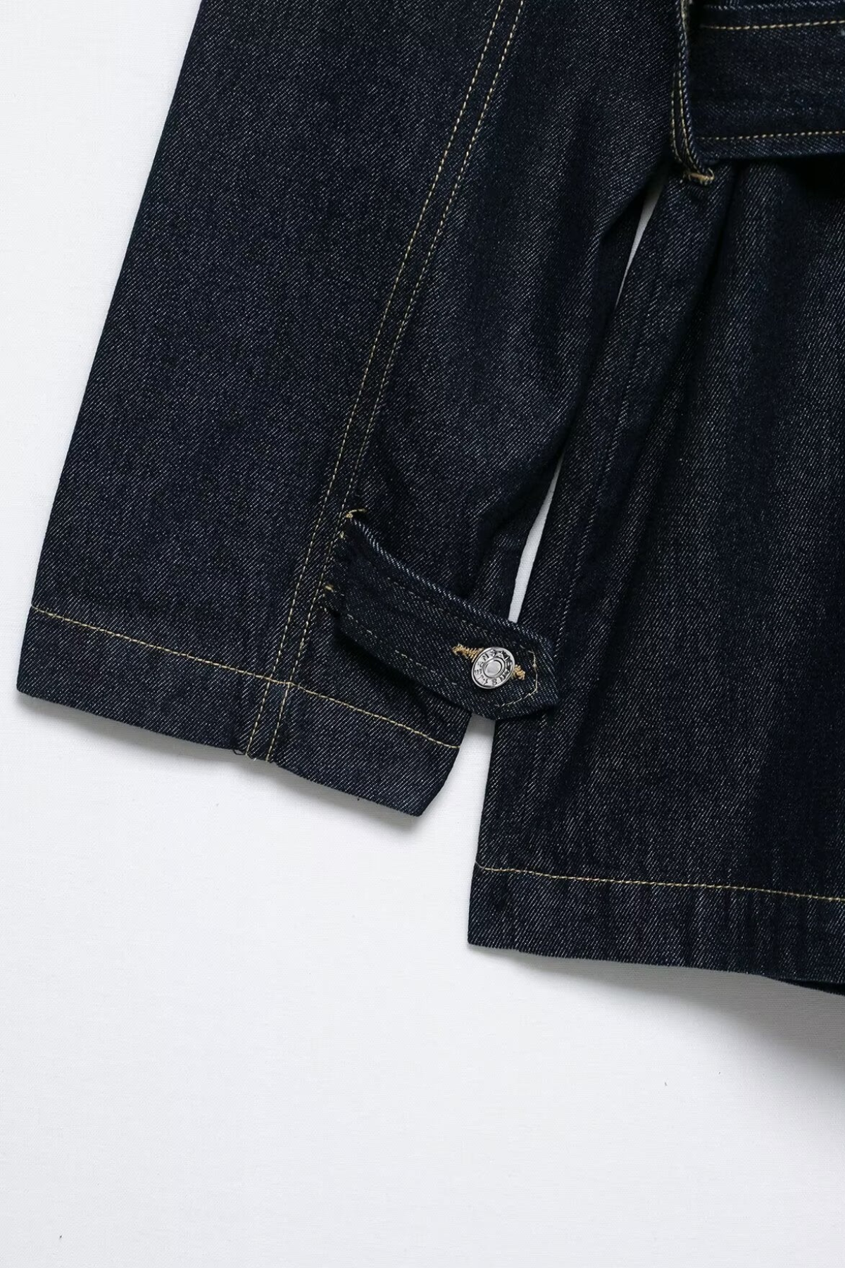 Belted Long Denim Jacket