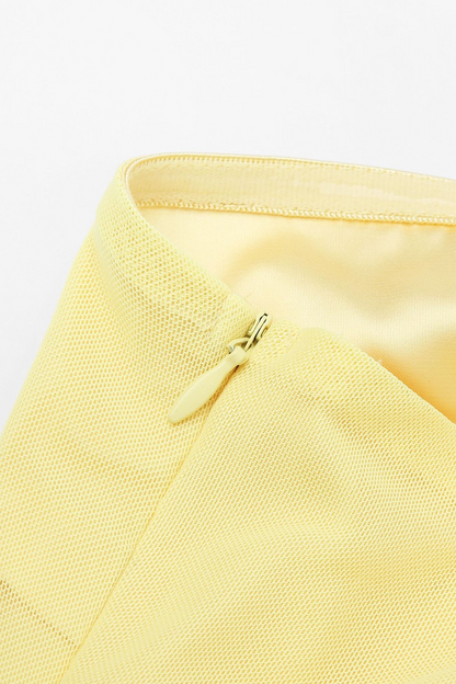 French Satin Cutout Dress