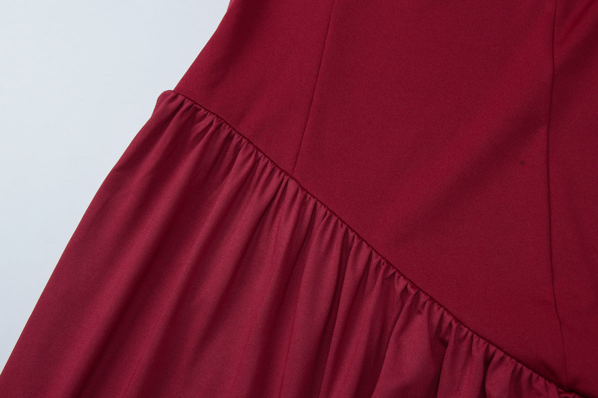 Scarf Detail Long Slit Dress