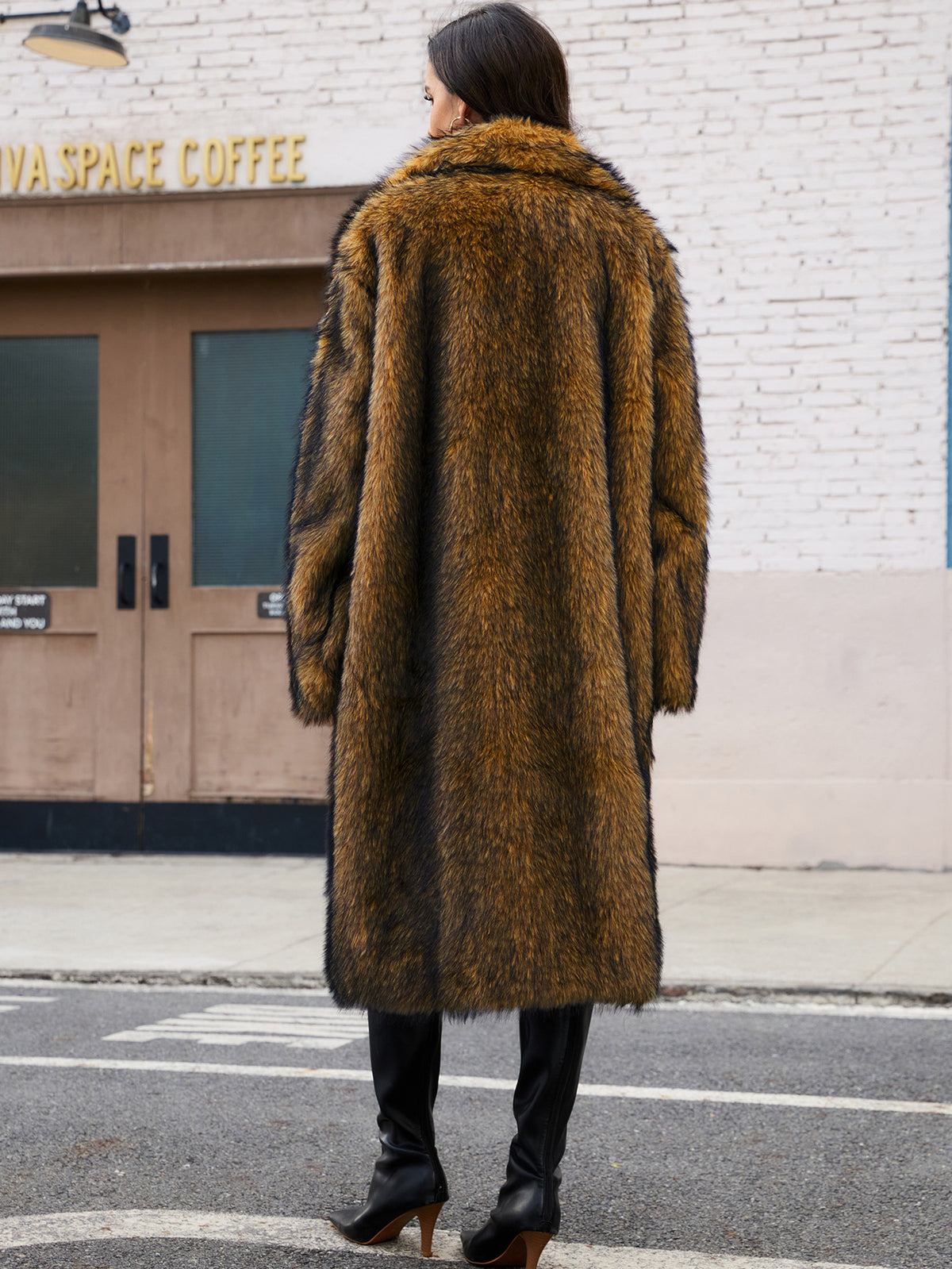 Autumn Winter Long Tokas Green Fur Women Casual Street Fox Fur Leather Fur Coat