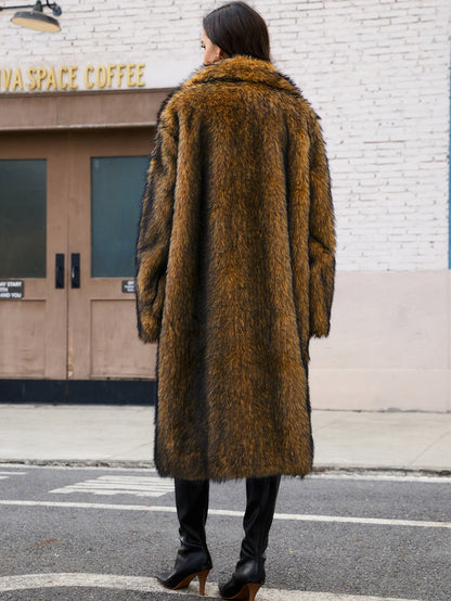 Autumn Winter Long Tokas Green Fur Women Casual Street Fox Fur Leather Fur Coat
