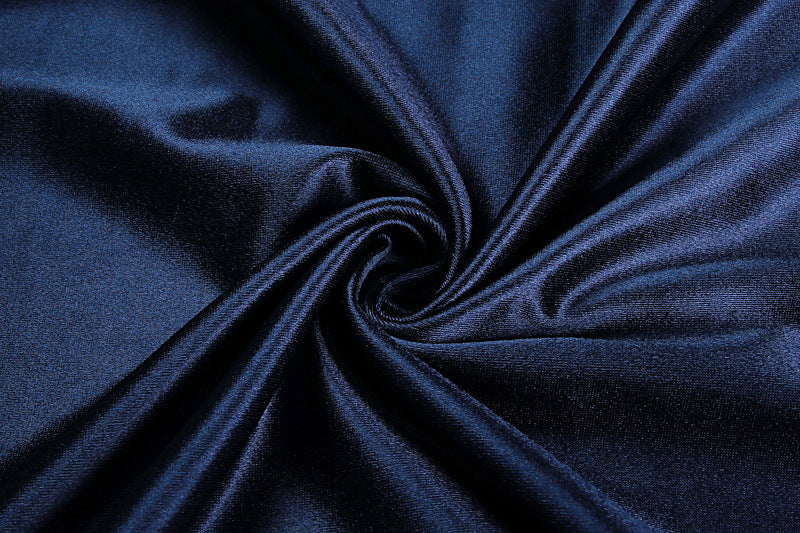 French Satin Strap Evening Dress