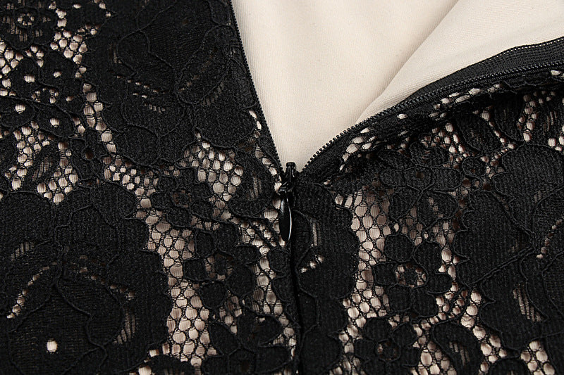 Lace Slit Midi Dress