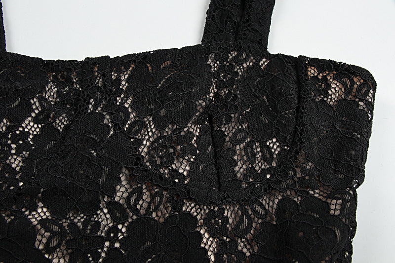 Lace Slit Midi Dress