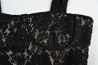 Lace Slit Midi Dress