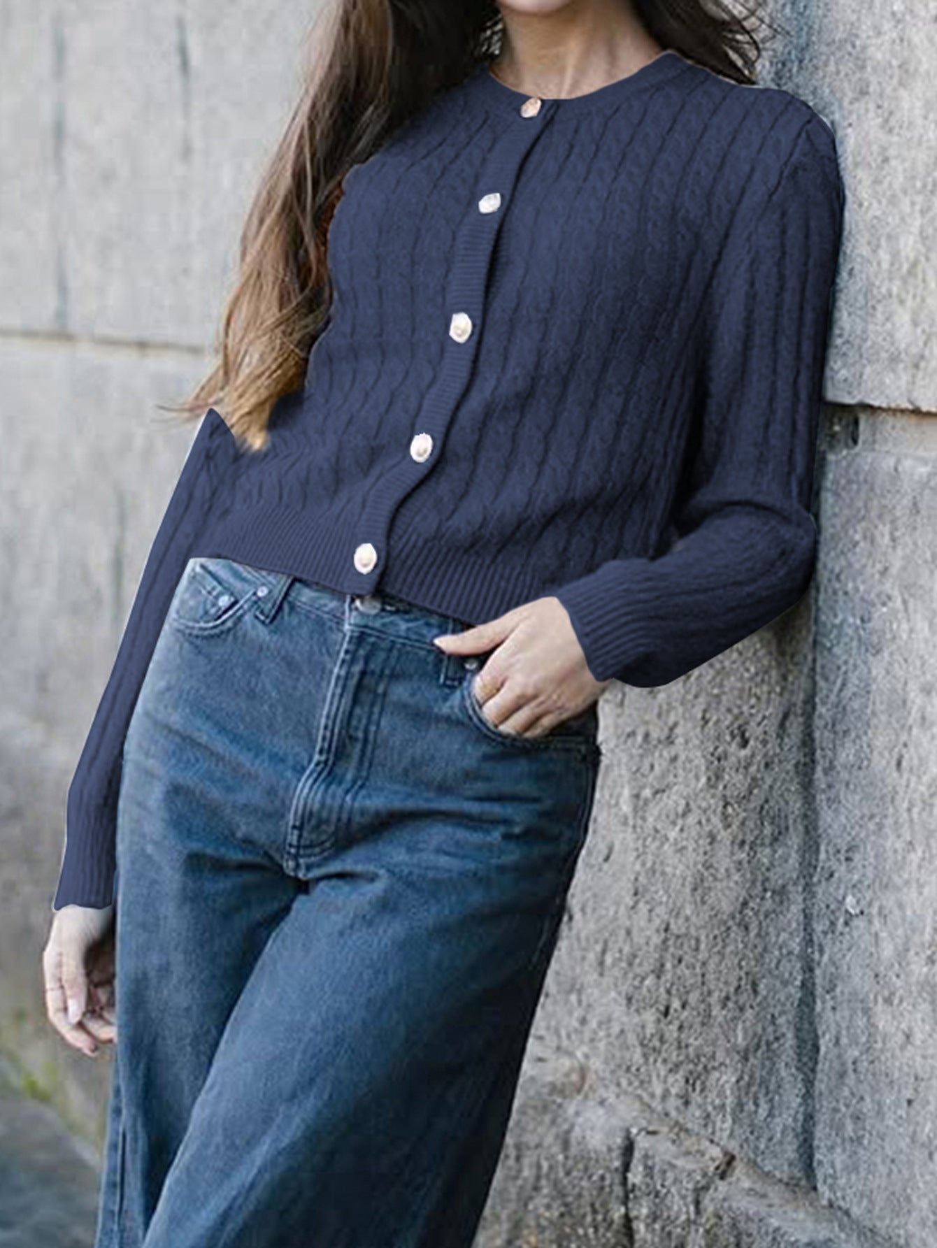 Warm Cable Knit Cardigan