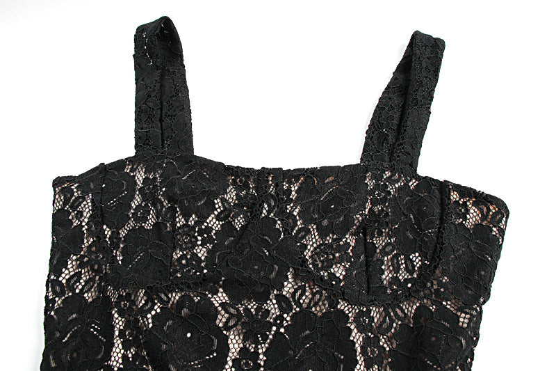 Lace Slit Midi Dress