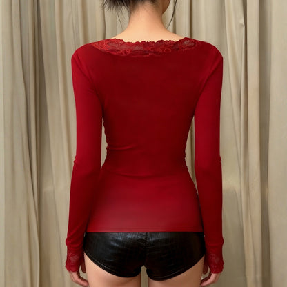 French Lace V-Neck Top