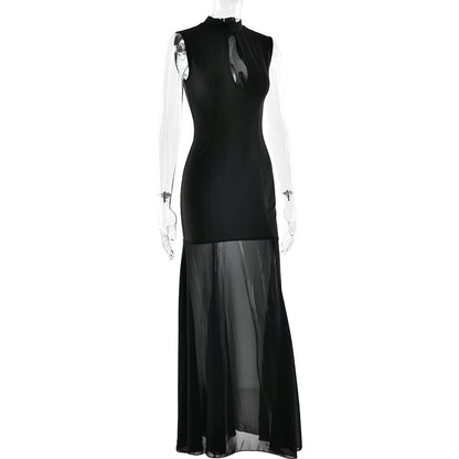Sexy Cutout Tube Top Cinched Waist See-through Fishtail Dress Women Dress