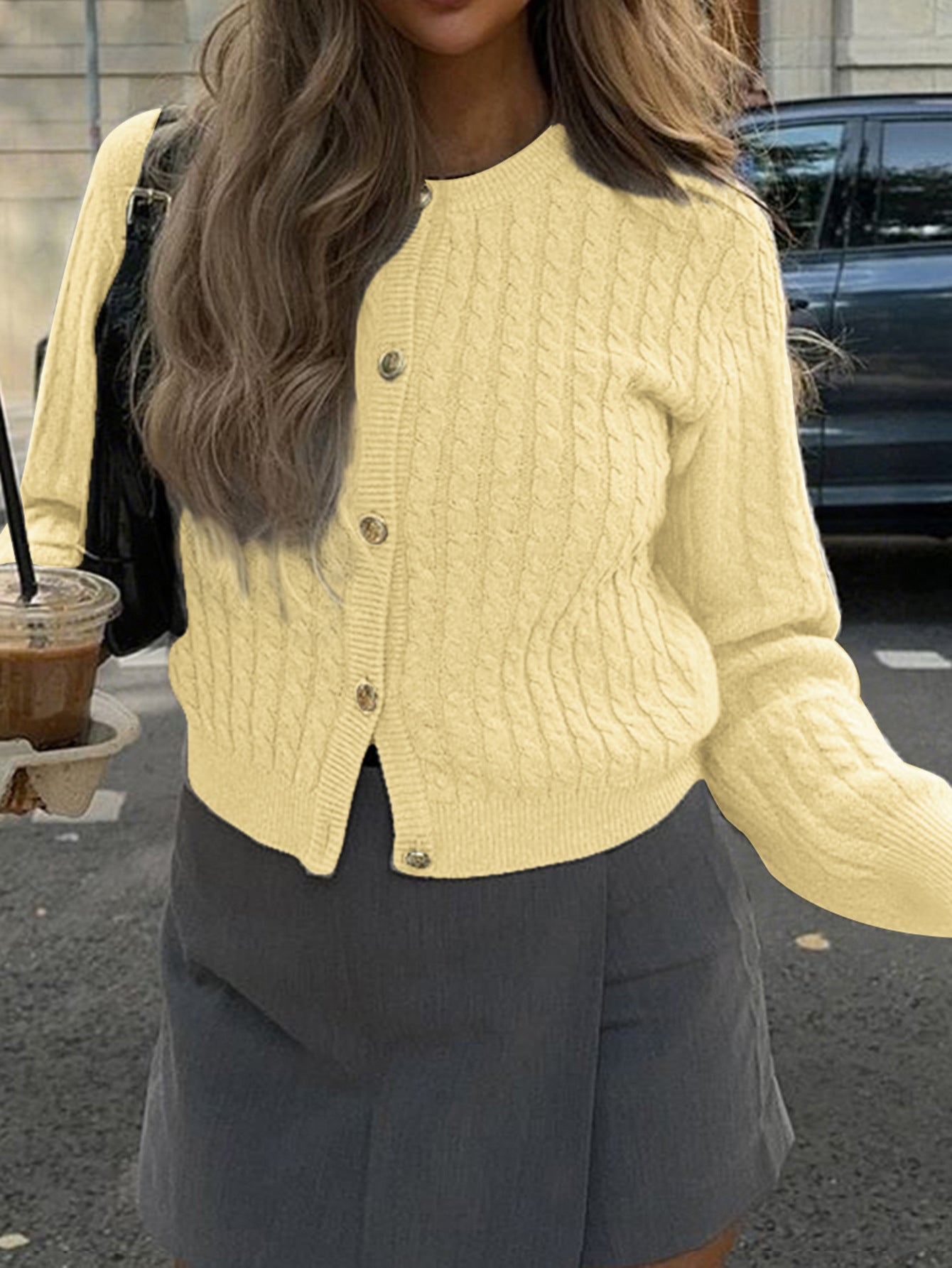 Warm Cable Knit Cardigan