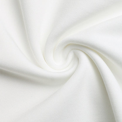 Elegant Lace Slim Top Patchwork Cold Shoulder White Long Sleeve Twist Knot Jumpsuit