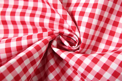 Summer Women Clothing Sexy Halter Contrast Color Slim Fit Slimming Lace up Plaid Dress