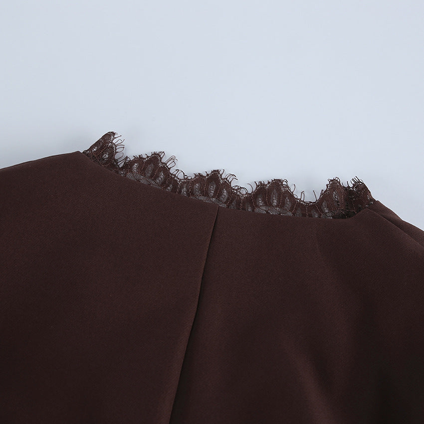 Retro Lace Waist-Defined Long Sleeve Coat