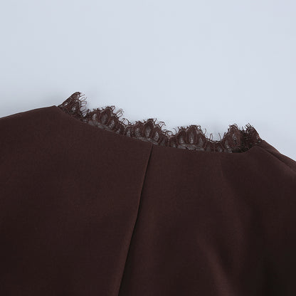 Retro Lace Waist-Defined Long Sleeve Coat