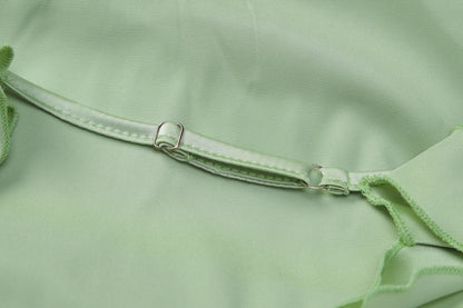 Summer Internet Celebrity Same Lace Strap Backless Dress Fashionable Ruffled Ribbon Dress