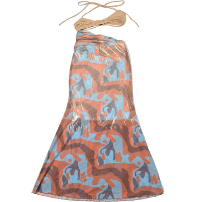 Spring Summer Women Clothing Sexy Bright Color Halter Lace up Slim Fit Hip Spaghetti Straps Dress