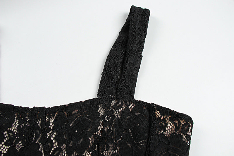 Lace Slit Midi Dress