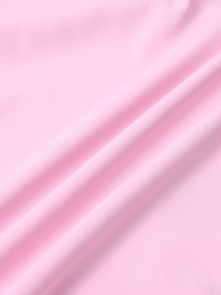 Chiffon Tube Top Dress Sexy Backless Wooden Ear Smocking Stitching Hip Dress