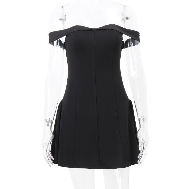 Women Clothing Winter Sexy Sexy Off Shoulder Slim High Class Elegant Evening Dress Dress