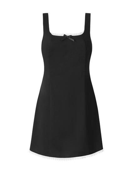 Lace Trim Bow Dress
