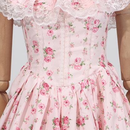 French Sexy Summer off Shoulder Lace Edge Waist Controlled Slim Fit Slimming High Grade Design Dress